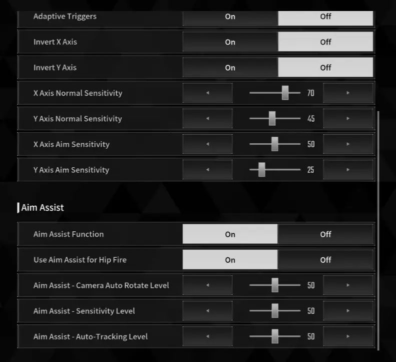 Controller Settings