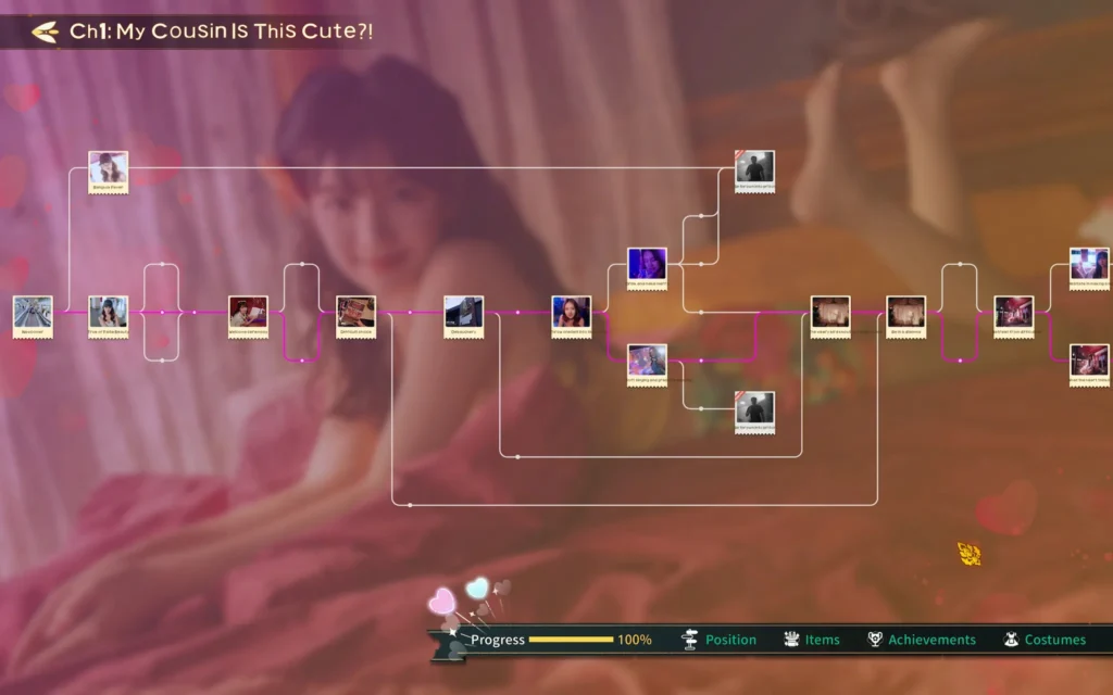 all choices, routes and keys in chapter 1 in Heartbeat in Thailand game.