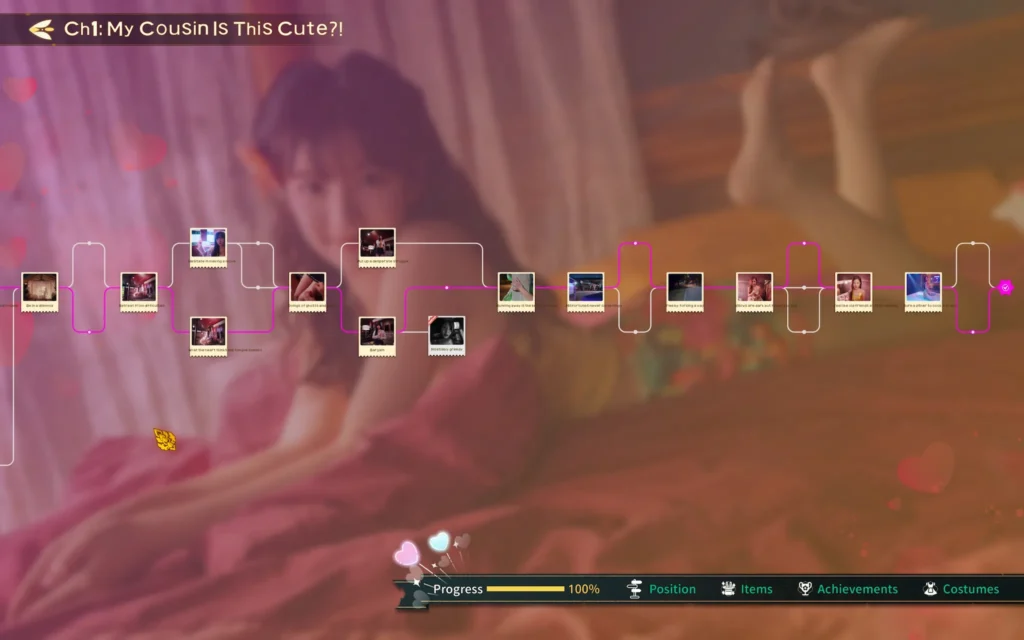 all choices, routes and keys in chapter 1 in Heartbeat in Thailand game.