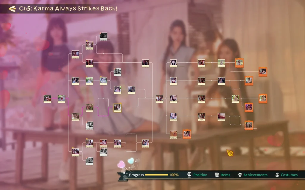 all choices, routes and keys in chapter 5 in Heartbeat in Thailand game.