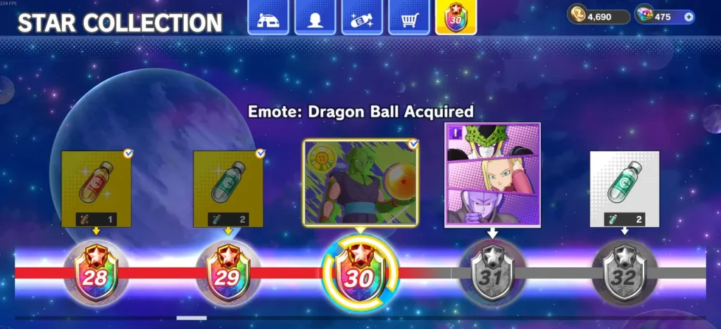 Each time you level up a hero, you gain a Star Collection level.