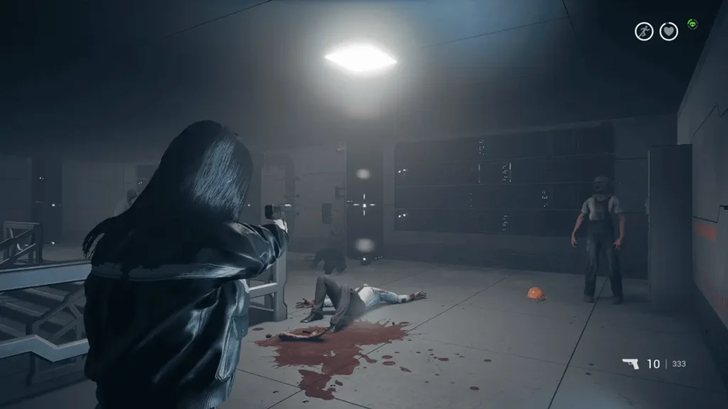 another camera location: In the room with numerous enemies, in the middle