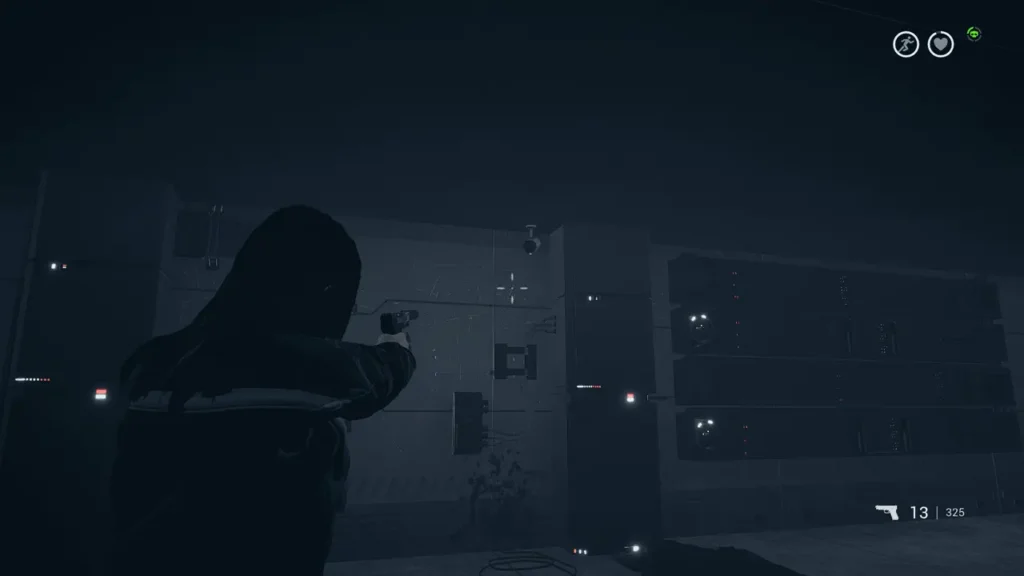 another camera location: In the room with numerous enemies, in the middle