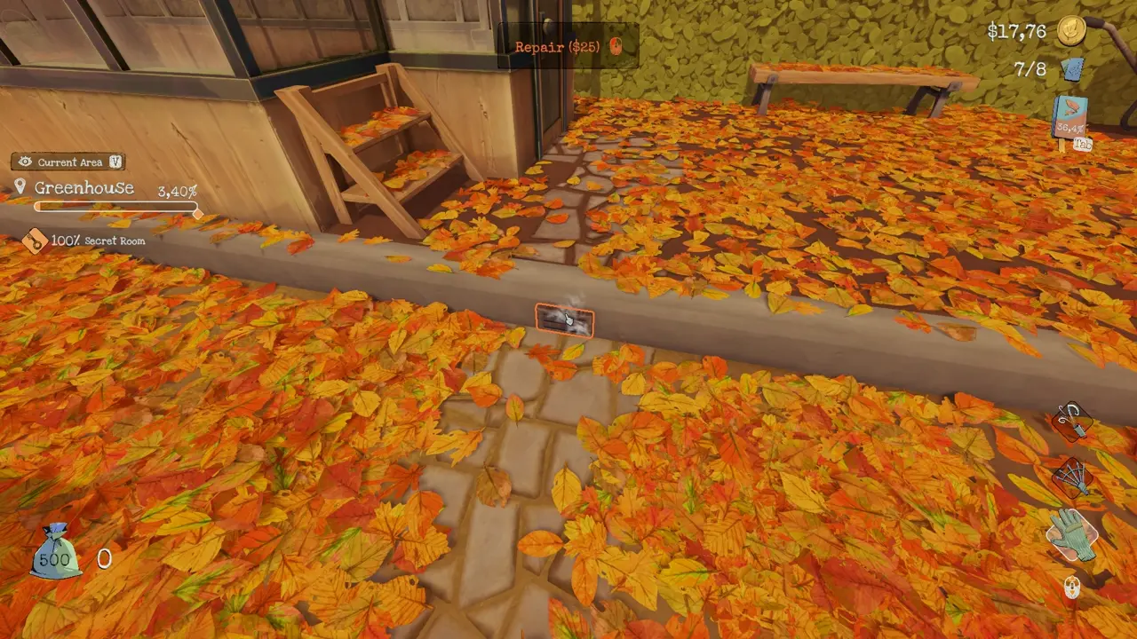 Inlet 8 on the path to the greenhouse location reference