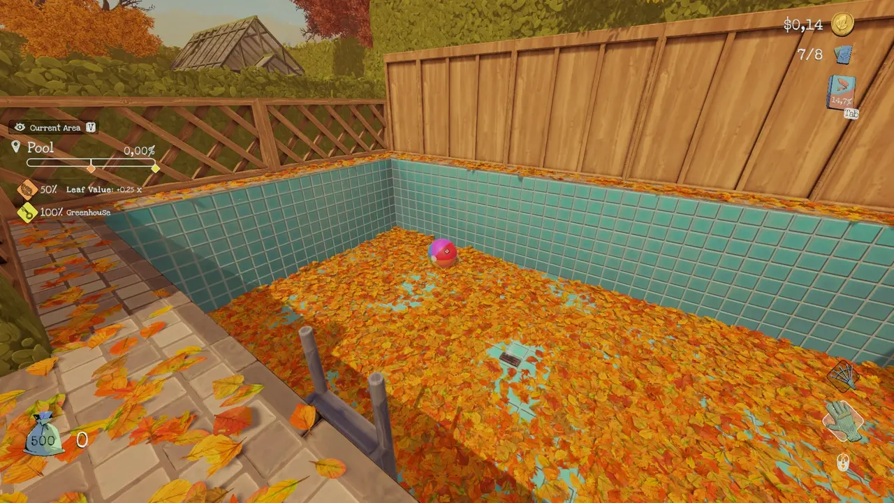 Beach ball location in the pool area after unlocking grill access