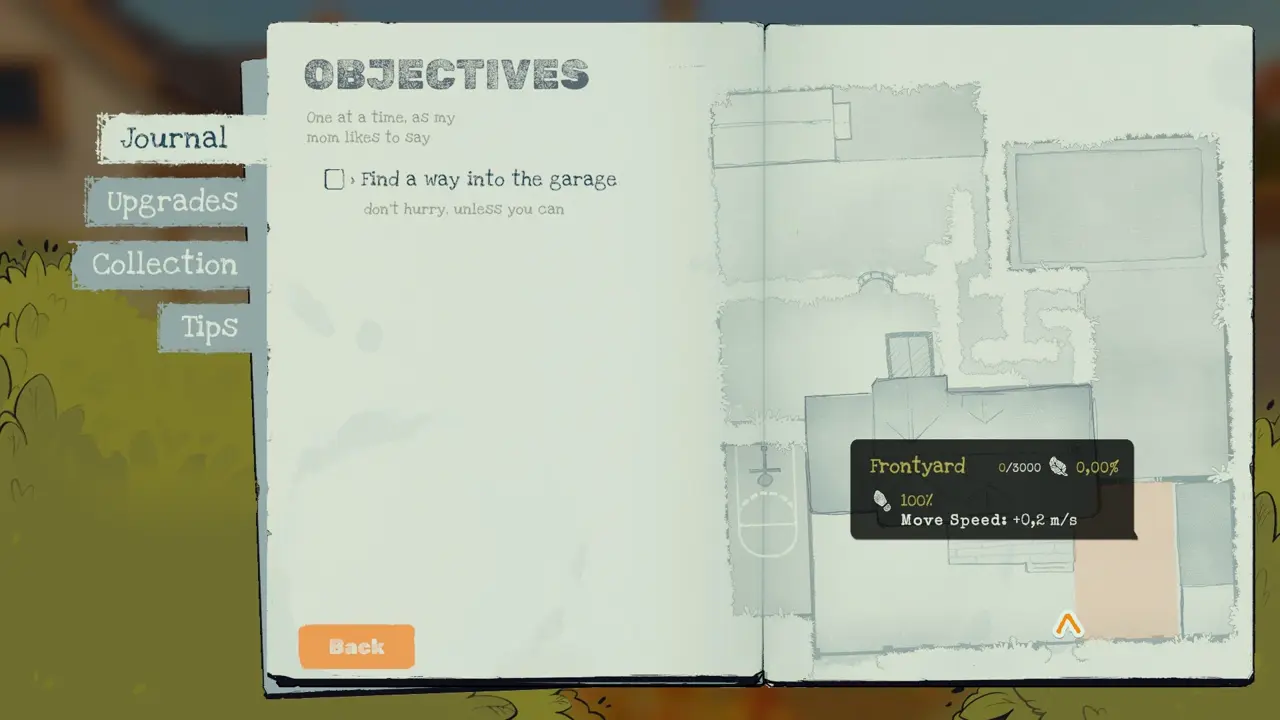 Journal map with progress for each of the 13 areas to clean 100 percent