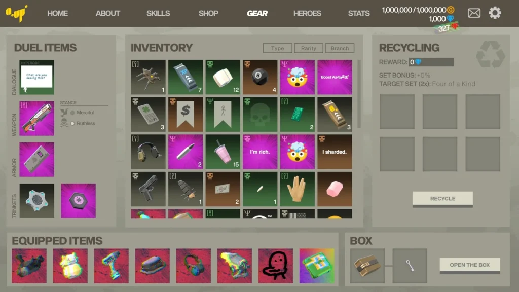 recycling in-game screenshot in Q-UP game.