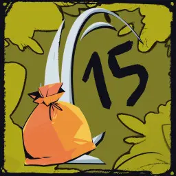 Basketball court setup for the trashketball achievement throw