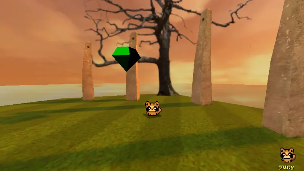 First mystical jewel at the end of the platforming challenge.