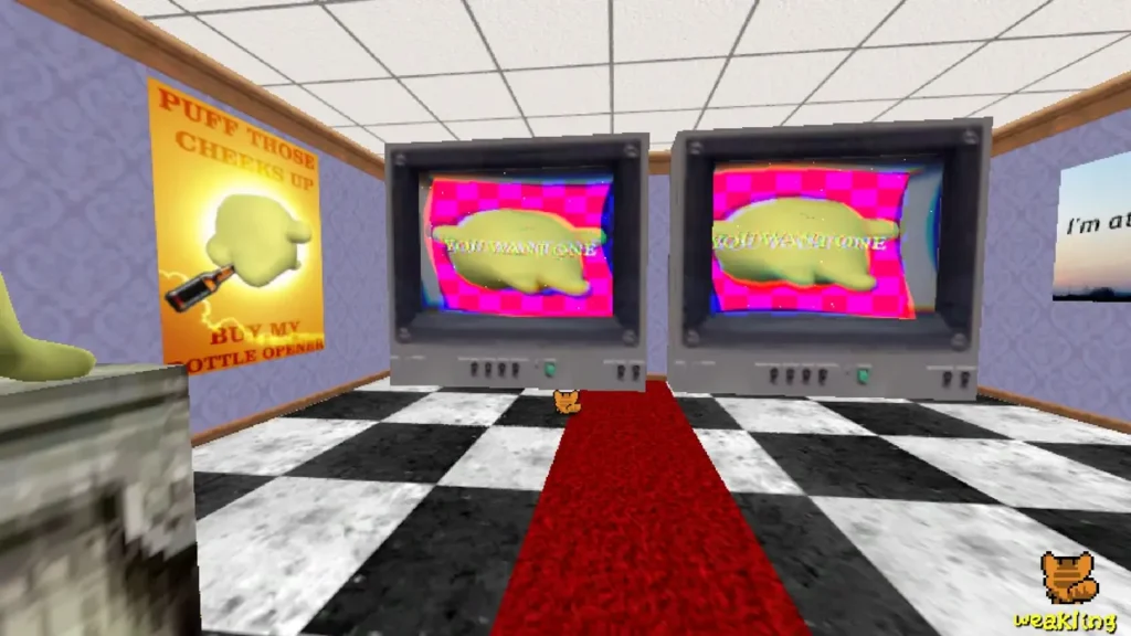 TV inside the beanie museum.