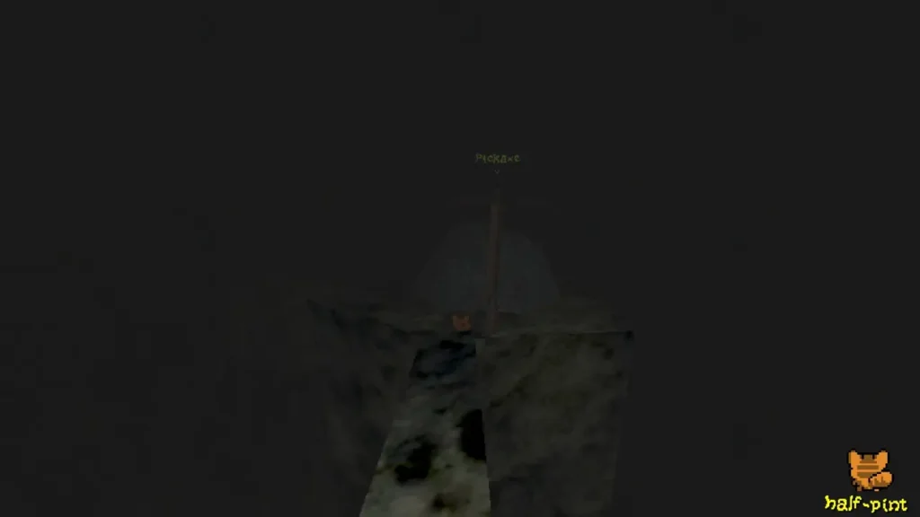 Pickaxe near the start of the cave section.