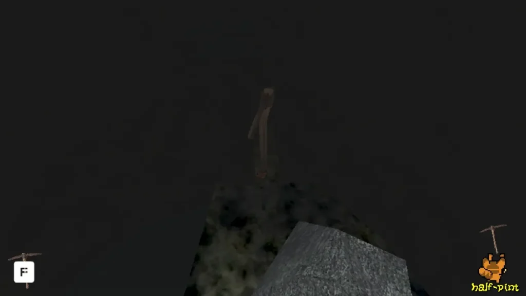 Spot where I drop off the path to the right.