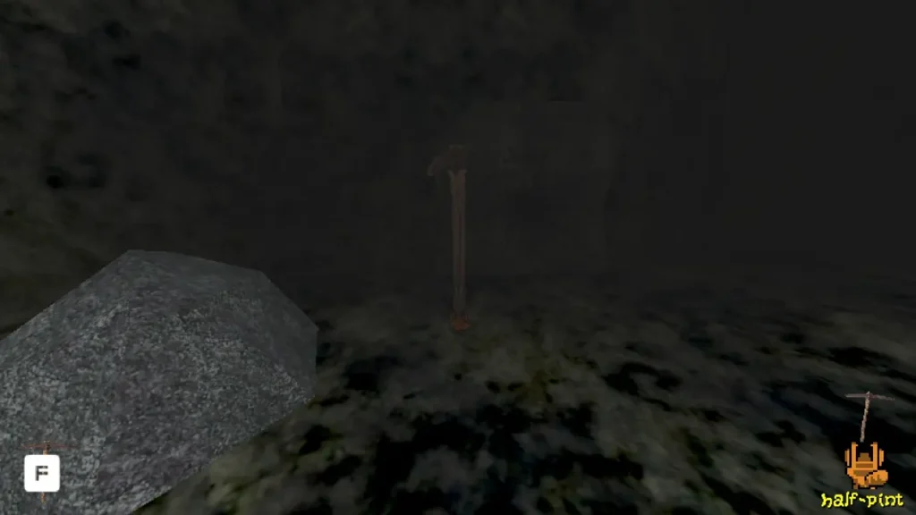 Breakable wall hidden off the path.