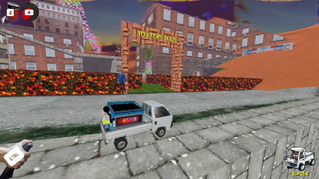 Ramp beside the maze entrance.