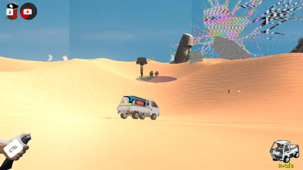 Lugh stone in the desert past the big moai.