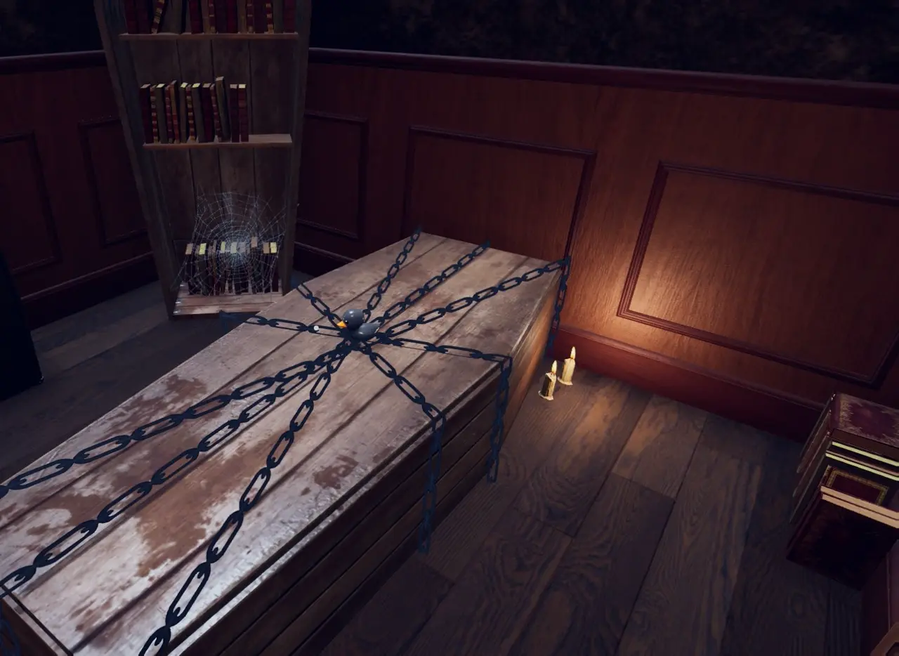 Crime Scene Cleaner Circle of Friends first black rubber duck above coffin