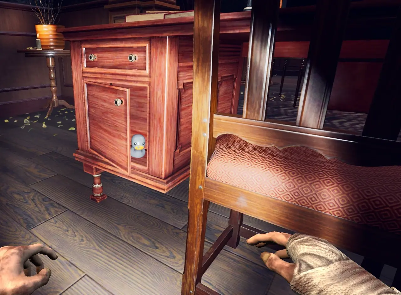 Crime Scene Cleaner Circle of Friends fourth black rubber duck in desk drawer