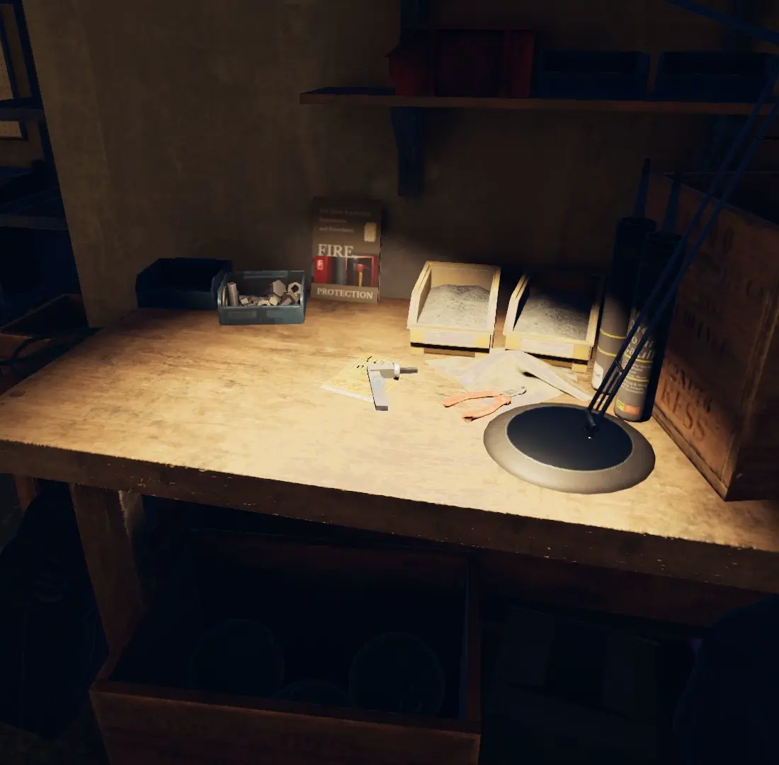 Crime Scene Cleaner Town Too Small door handle on desk behind bowling lanes