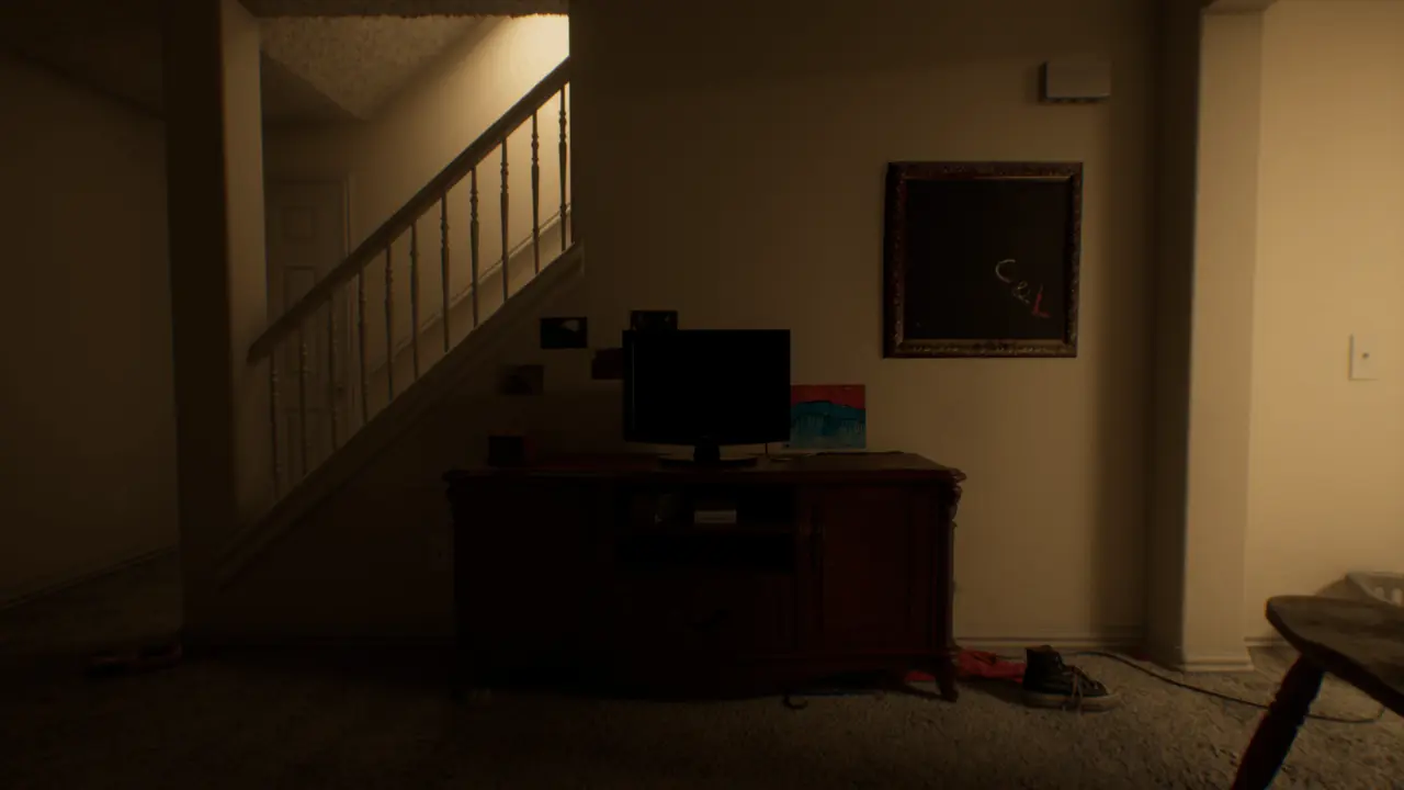 Subliminal Basement TV plug on the floor