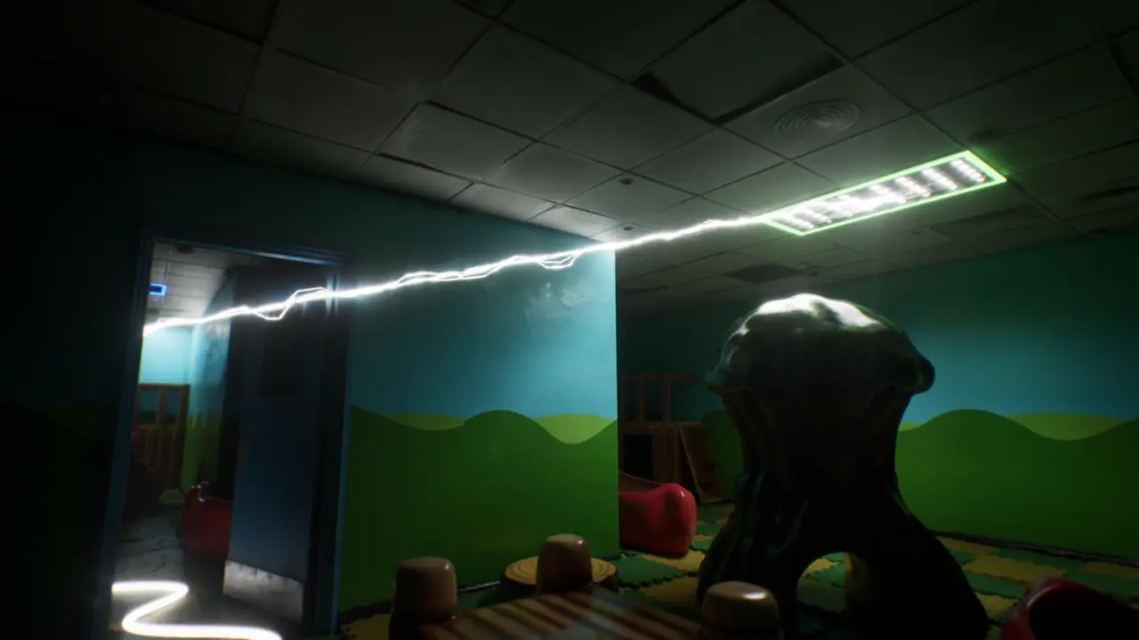 Subliminal Childhood Memories final blue sensor bar on the ceiling