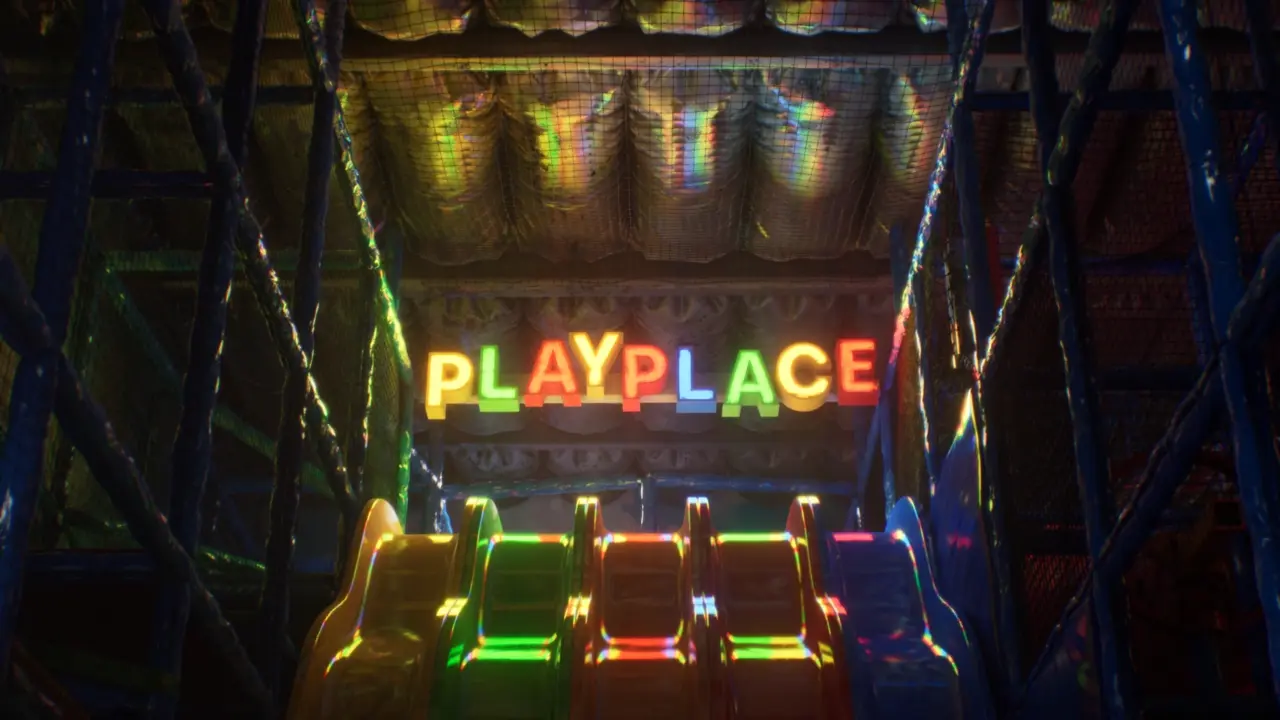 Subliminal Playplace red illuminated arrows