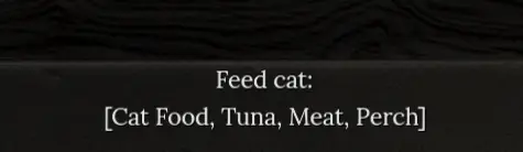 Feeding the cat inside cabin and pet care