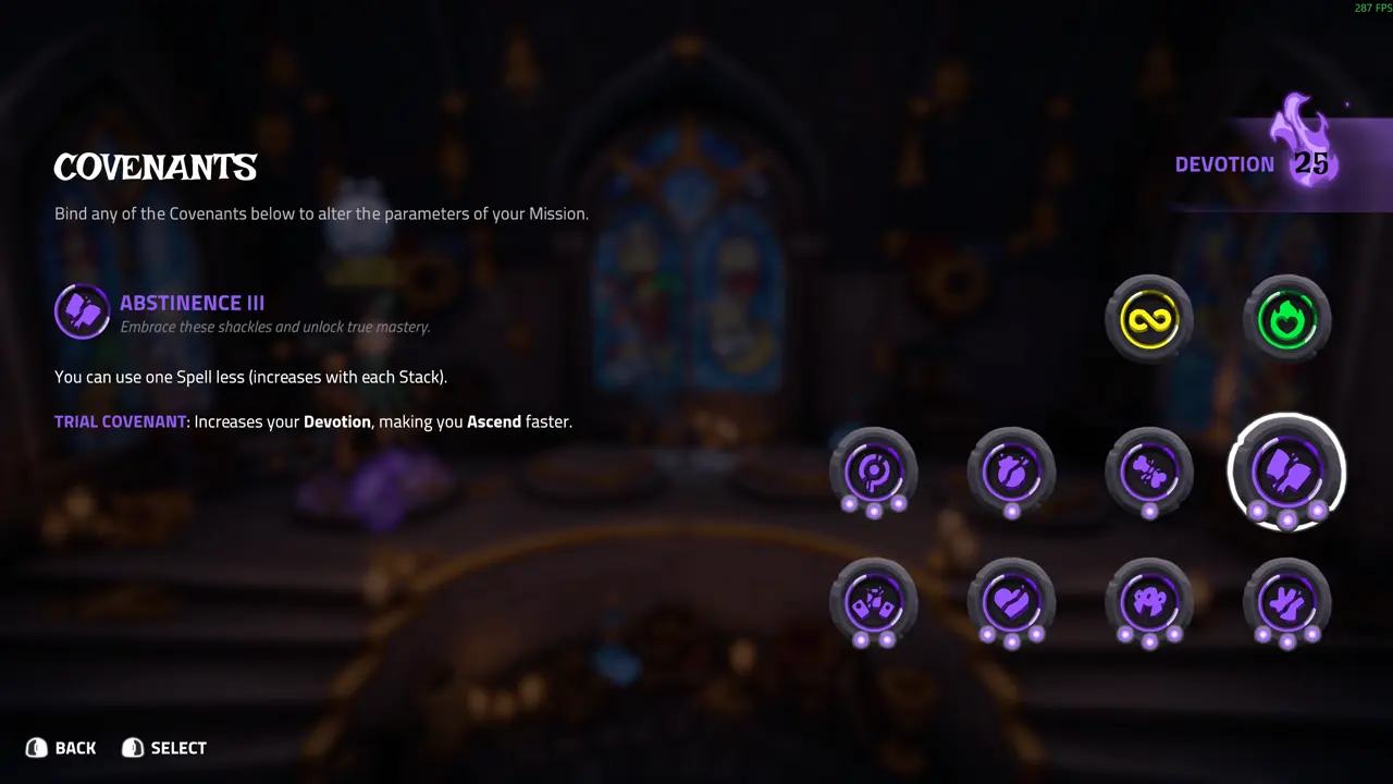 Abstinence devotion modifier unlock requirement