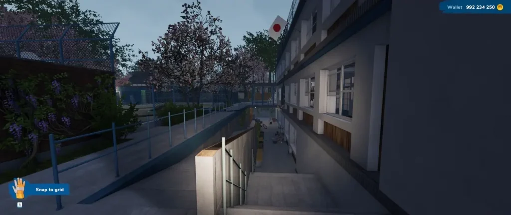Anime School outside stairway and entrance path