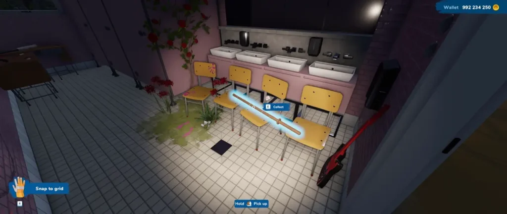 Anime School collectible found inside the pink bathroom