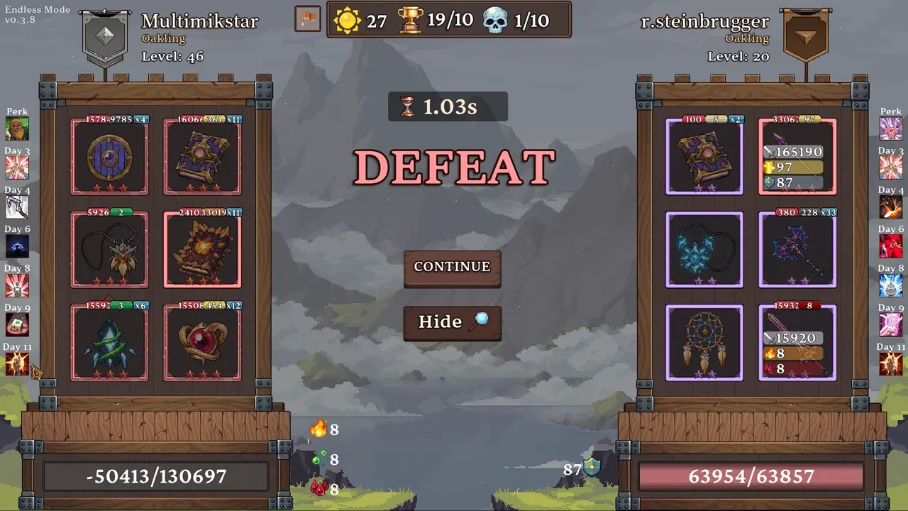 Oaken Tower ranged weapon one-shot timing test
