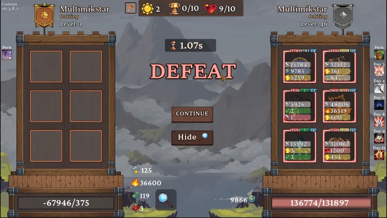 Oaken Tower shield and heal activation timing test