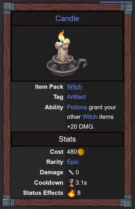 Oaken Tower Candle three star endless mode item
