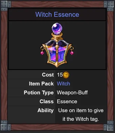 Oaken Tower Witch Essence Witch tag item mechanic