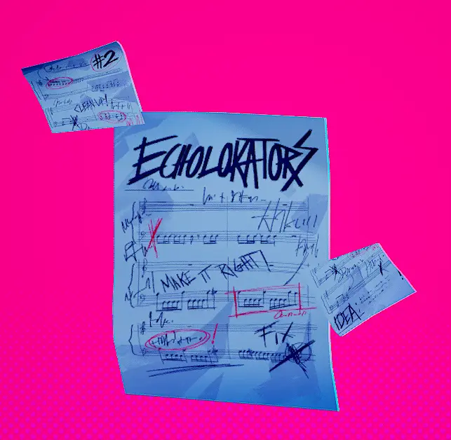 Echolokators” Song Notes decor memorabilia in Dead as Disco image 2