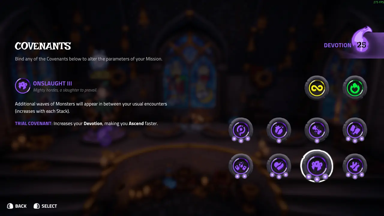 Onslaught devotion modifier unlock requirement