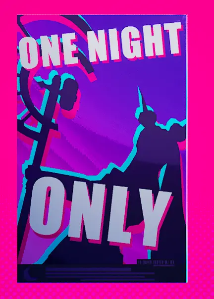 One Night Only” Reunion Poster wall decor location in Dead as Disco