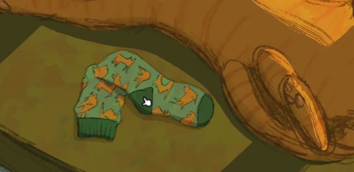 Sock 16: Membrillo (the Cat) Sock location in Membrillo Hid My Socks image 4