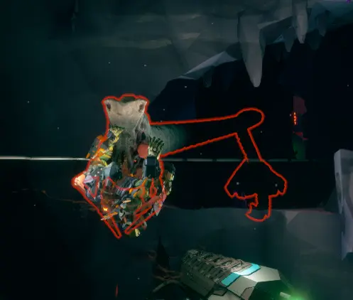 Deep Rock Galactic Rogue Core Reaper Worm threat appearing during an overextended run.