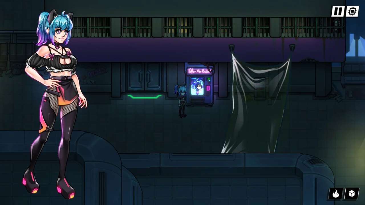 Third concoction location on the top level to the right of the apartment block