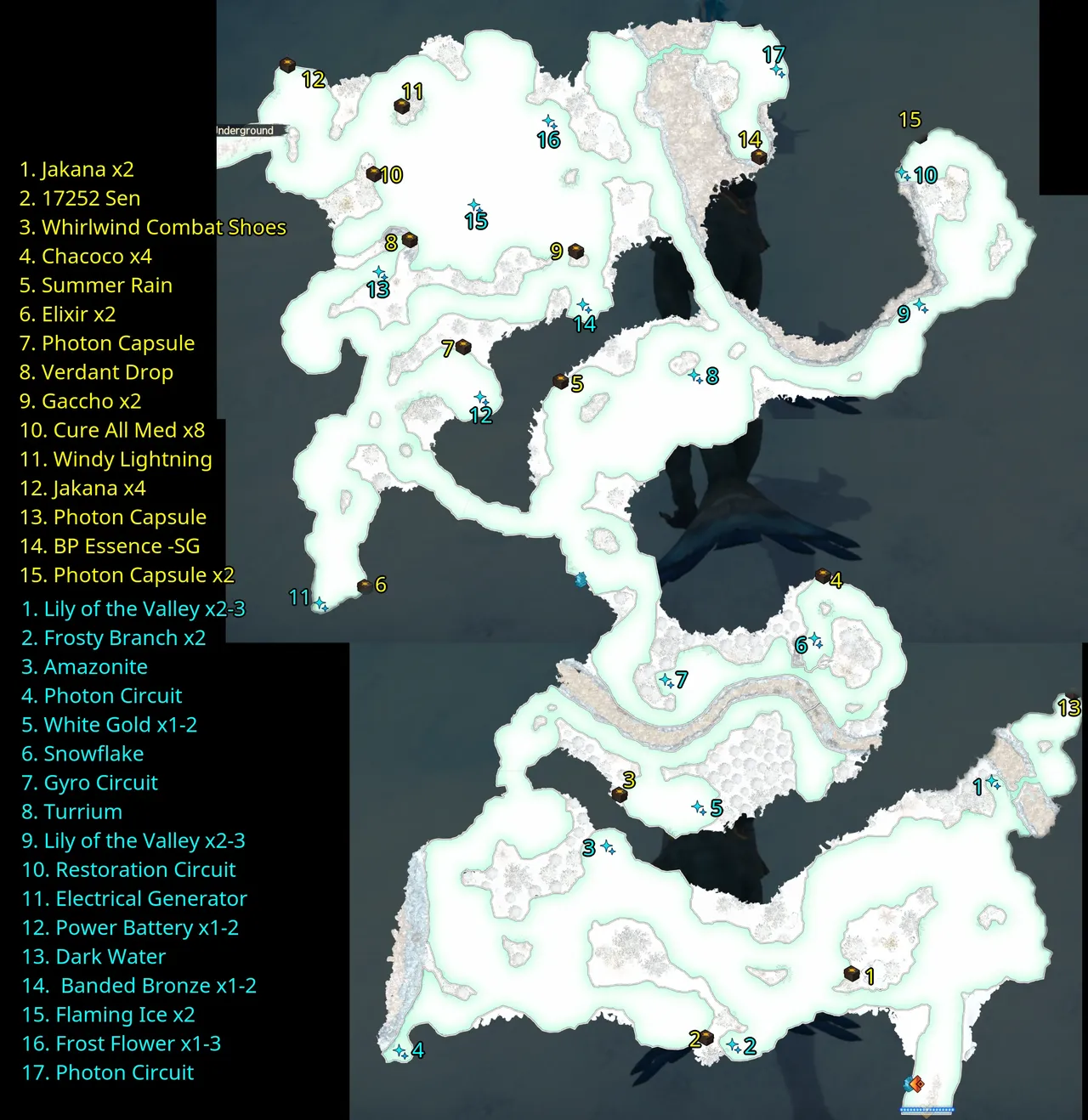 Monochrome Mobius Elcogo Snowfields Map