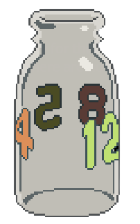 Train45 empty milk bottle item showing visible route numbers for the Nursing Center puzzle