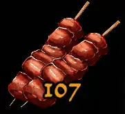 Skewers used as neutral food