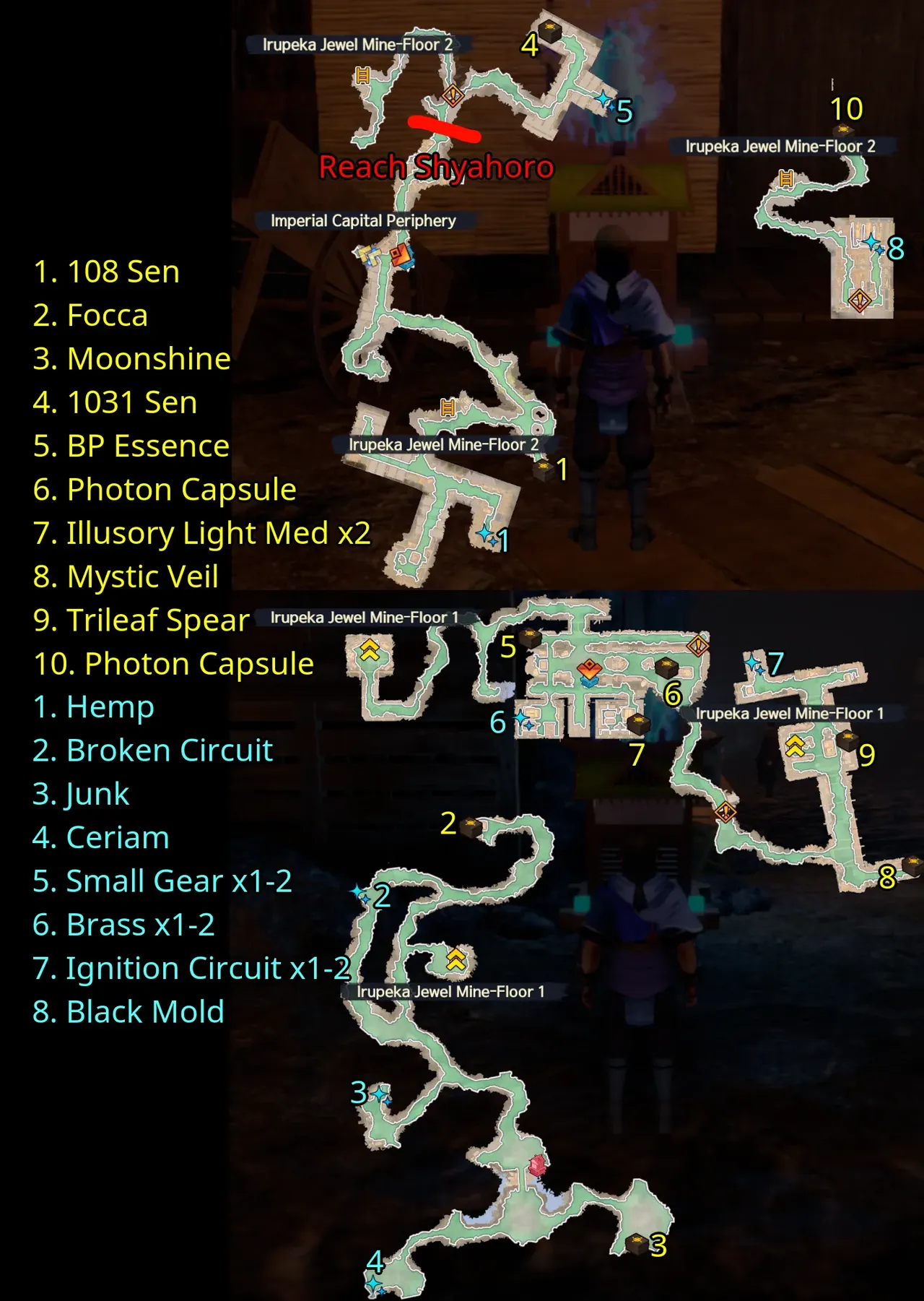 Monochrome Mobius Irupeka Jewel Mine Map