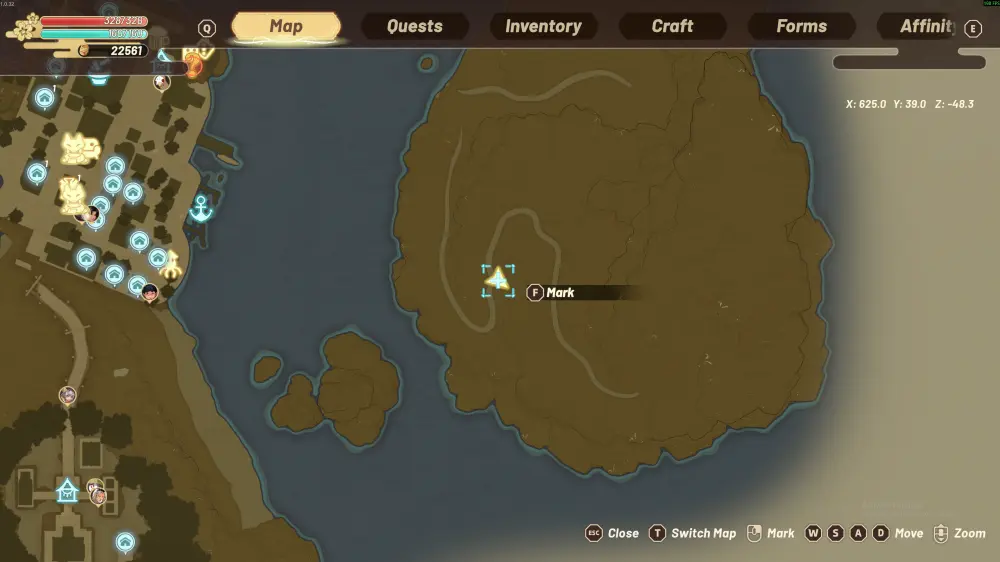 Common Crop Cat merchant location on Lighthouse island