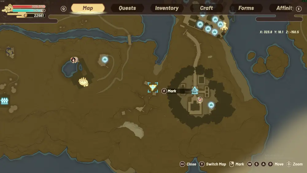 Rare Crop Cat merchant location near the Oni darkness cave entrance