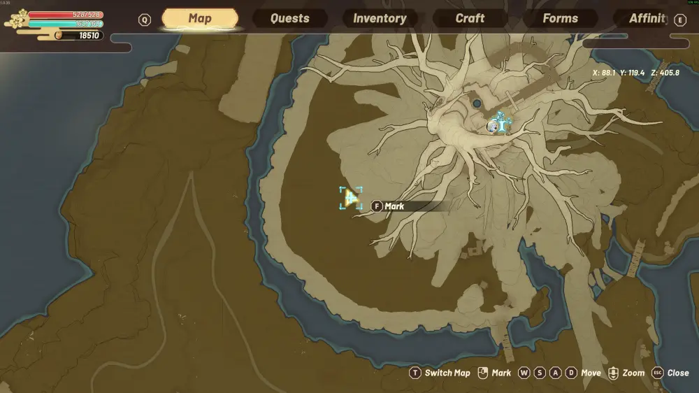 Second Fish Cat merchant location southwest of the Mountain Goddess tree