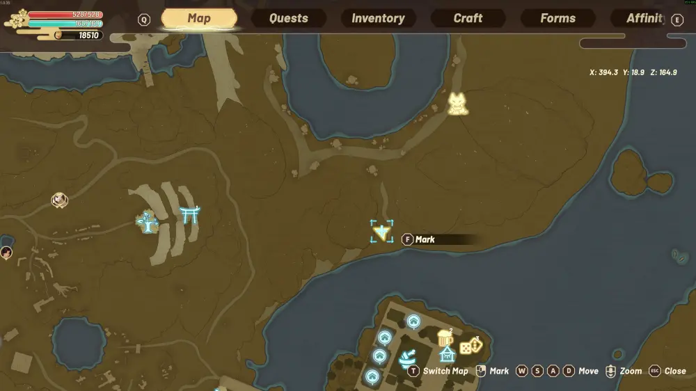 Second Furniture Cat merchant location between Seikyu town and the isolated island
