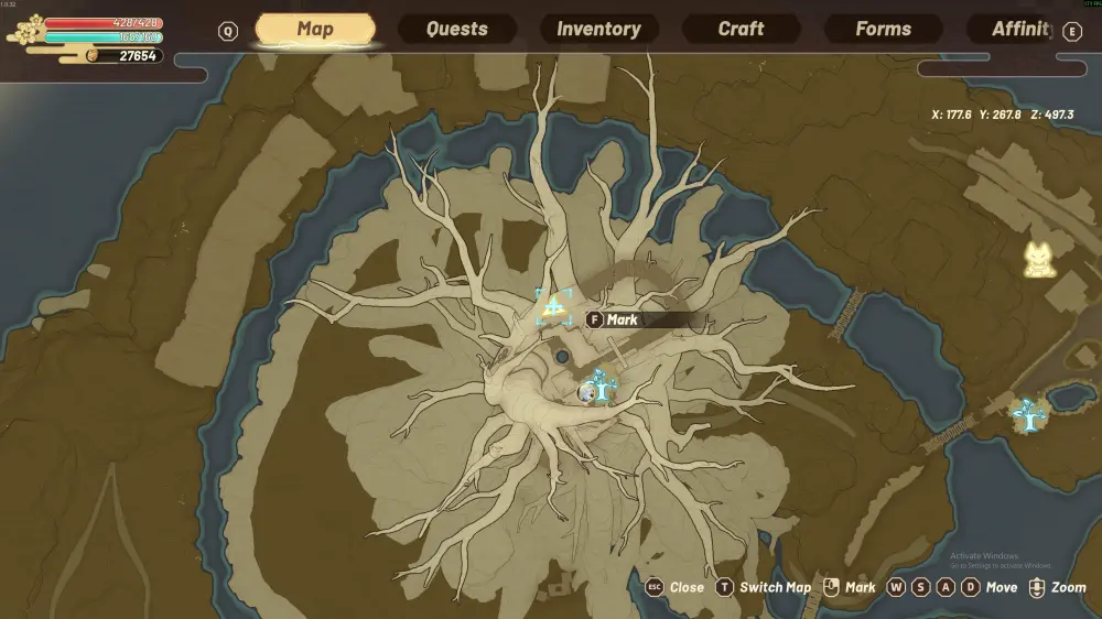 General Cat merchant location near the Mountain Goddess tree