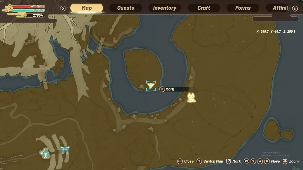 Textiles Cat merchant location south of the Mountain Goddess shrine
