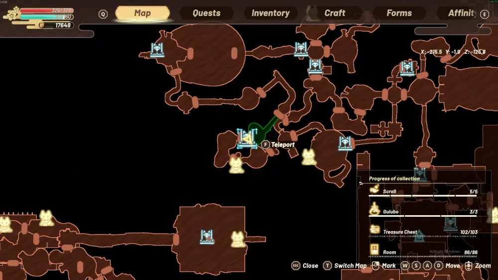 Weapon Cat merchant location in the Ruins